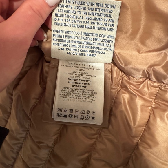 Moncler Pink Quilted Leather Down Jacket Size 0, Like New - Picture 10 of 11